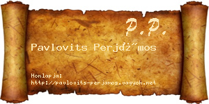 Pavlovits Perjámos névjegykártya